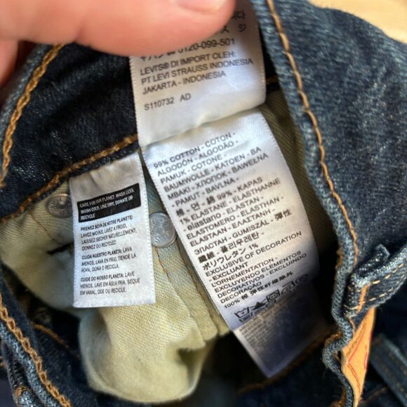 Levi's 505 Jeans Mens 34 x 30 Regular Fit Straight Leg Dark Wash - Picture 7 of 10